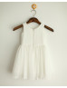 Coral Blue Ivory Chiffon Beach Wedding Flower Girl Dress